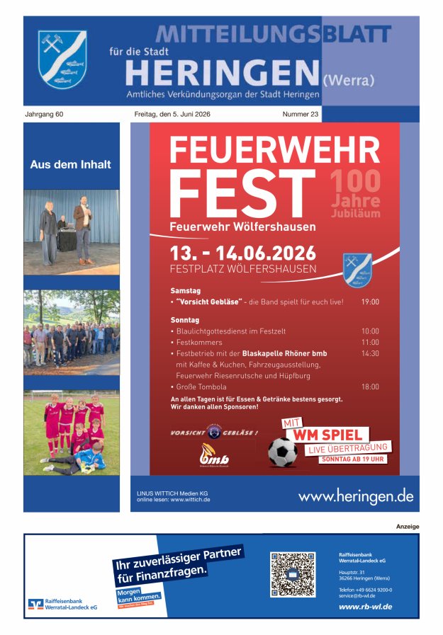 Mitteilungsblatt Heringen Titelblatt 23/2026