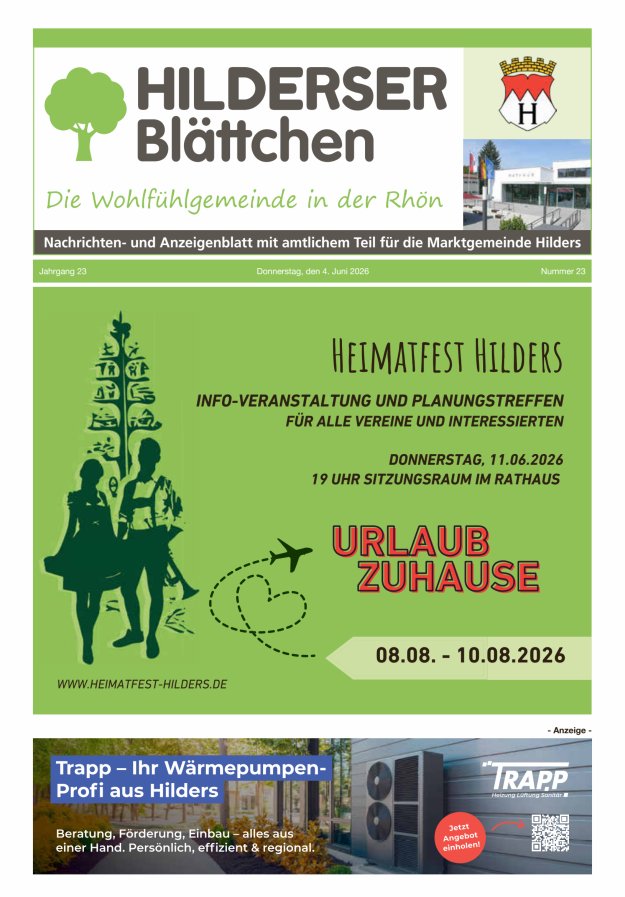 Hilderser Blättchen Titelblatt 23/2026
