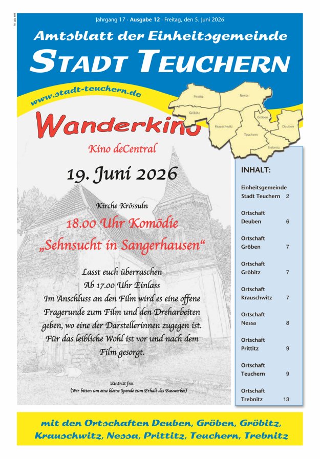 Amtsblatt der Einheitsgemeinde Stadt Teuchern Titelblatt 12/2026