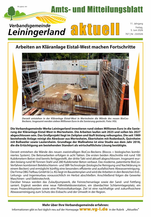 VG Leiningerland aktuell Titelblatt 23/2026
