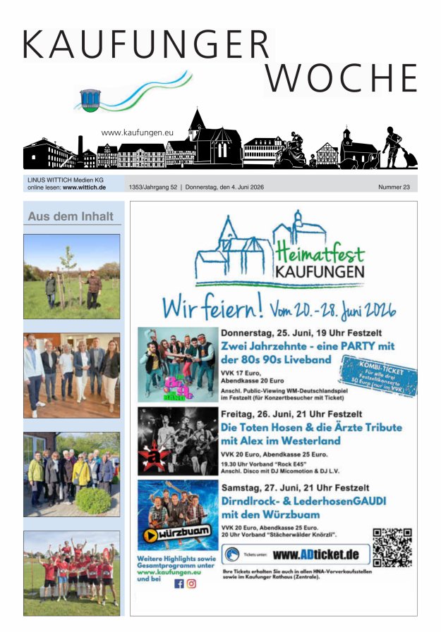 Kaufunger Woche Titelblatt 23/2026