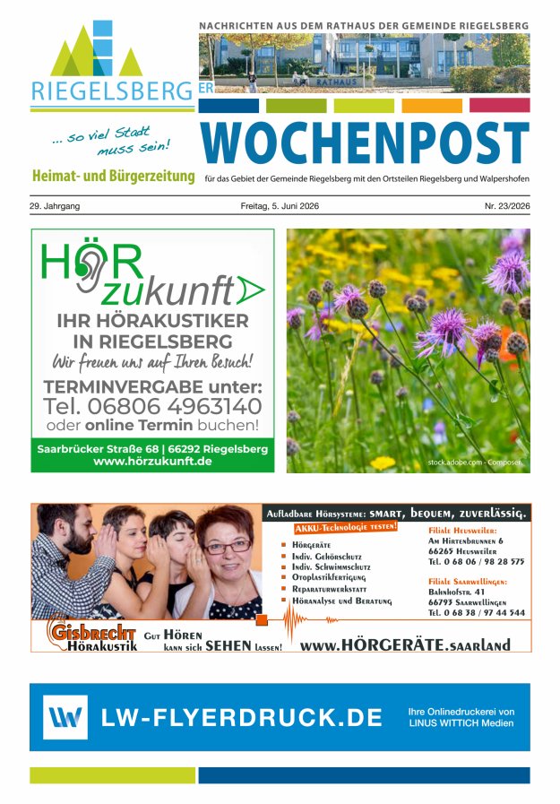 Riegelsberger Wochenpost Titelblatt 23/2026