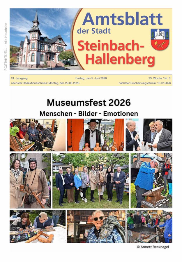 Amtsblatt der Stadt Steinbach-Hallenberg Titelblatt 06/2026