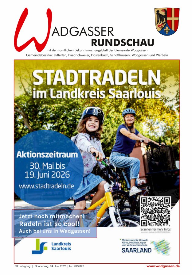 Wadgasser Rundschau Titelblatt 23/2026