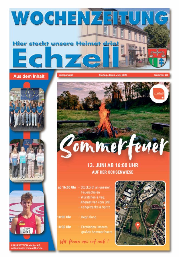 Wochenzeitung für die Gemeinde Echzell Titelblatt 23/2026