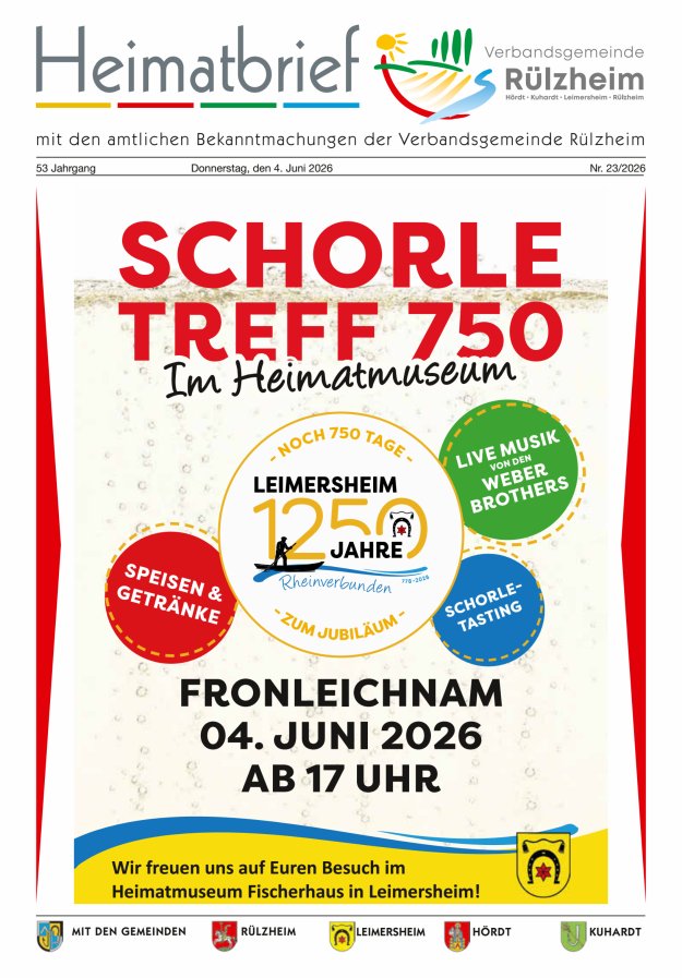 Heimatbrief VG Rülzheim Titelblatt 23/2026