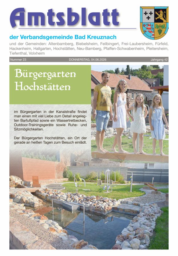 Amtsblatt der Verbandsgemeinde Bad Kreuznach Titelblatt 23/2026