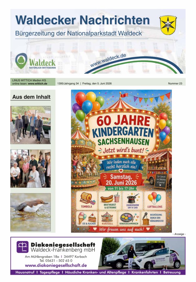Waldecker Nachrichten Titelblatt 23/2026