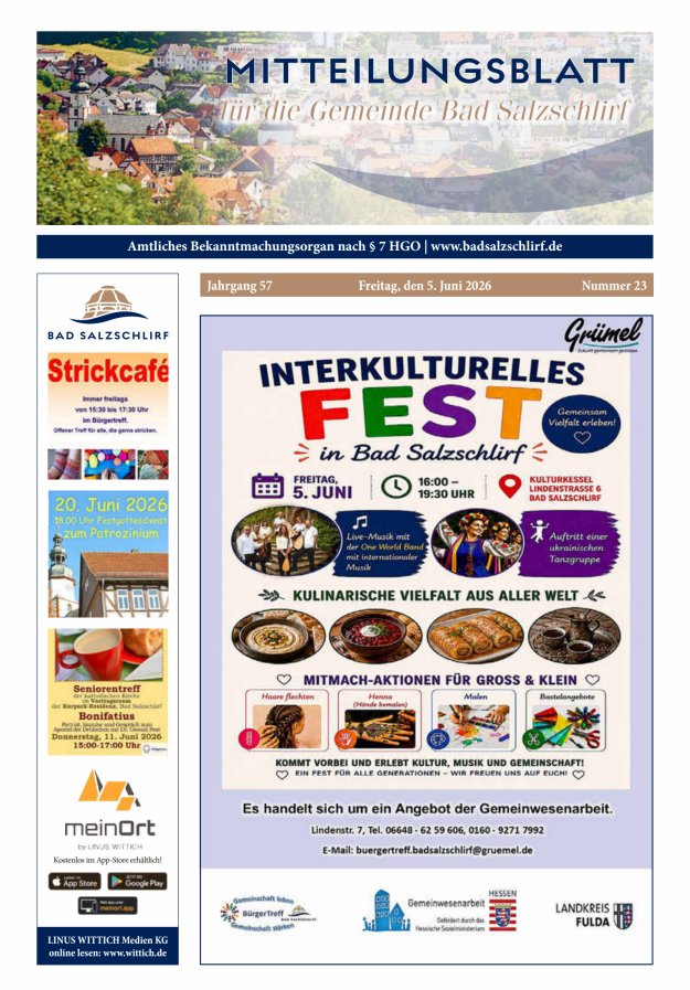 Amtliches Bekanntmachungsorgan der Gemeinde Bad Salzschlirf Titelblatt 23/2026