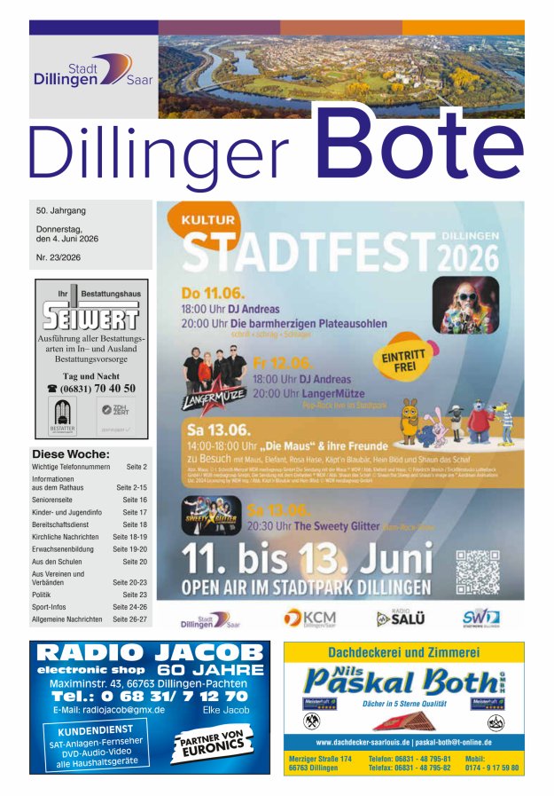 Dillinger Bote Titelblatt 23/2026
