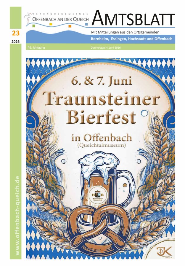 Amtsblatt VG Offenbach an der Queich Titelblatt 23/2026