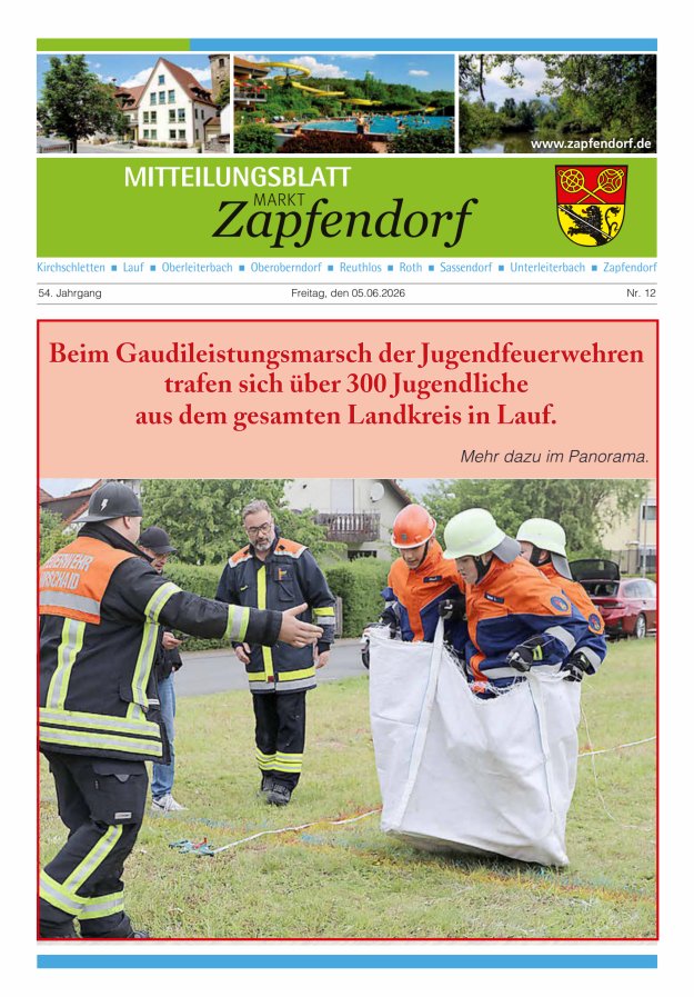 Mitteilungsblatt Markt Zapfendorf Titelblatt 12/2026