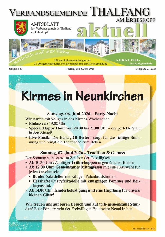 Thalfang aktuell - Amtsblatt VG Thalfang Titelblatt 23/2026