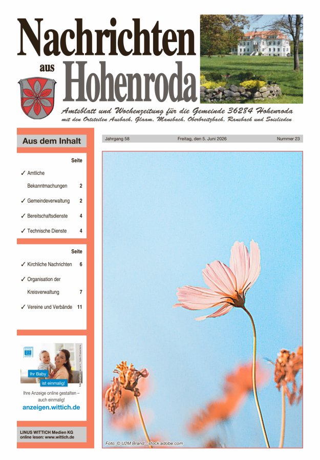 Nachrichten aus Hohenroda Titelblatt 23/2026