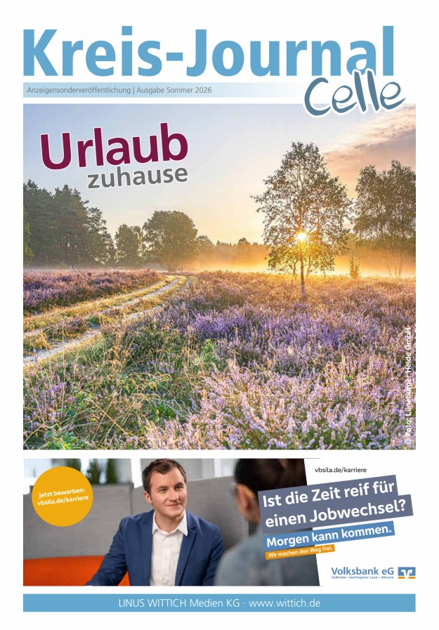 Kreisjournal Celle "Urlaub zuhause" Titelblatt 01/2026