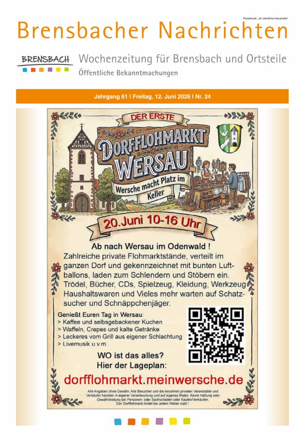 Brensbacher Nachrichten Titelblatt 24/2026