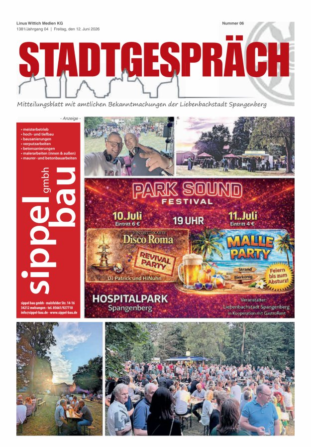 Stadtgespräch Spangenberg Titelblatt 06/2026