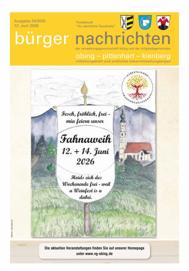 Bürger Nachrichten Obing Pittenhart Kienberg Titelblatt 24/2026