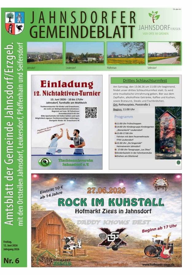 Jahnsdorfer Gemeindeblatt Titelblatt 06/2026