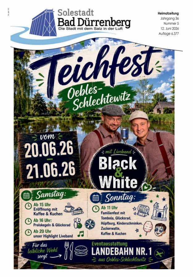 Stadt Bad Dürrenberg Heimatzeitung mit den Ortschaften Titelblatt 05/2026