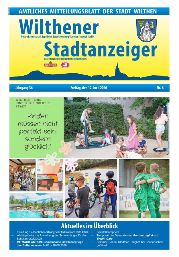 Wilthener Stadtanzeiger - Amtliches Mitteilungsblatt der Stadt Wilthen Titelblatt 06/2026