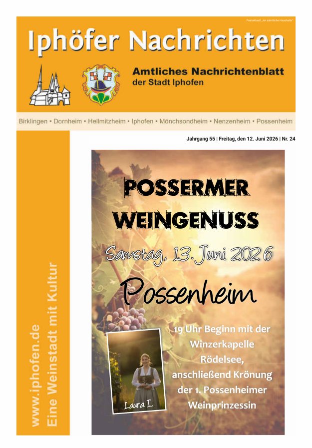 Iphöfer Nachrichten Titelblatt 24/2026
