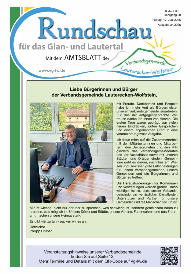 Rundschau für das Glan- und Lautertal Titelblatt 24/2026
