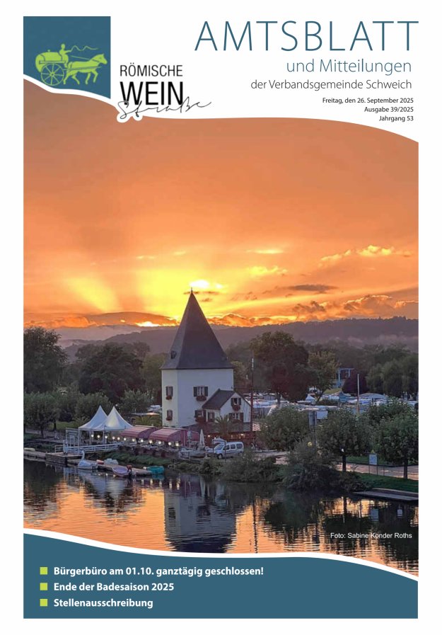 Amtsblatt VG Schweich Titelblatt 39/2025