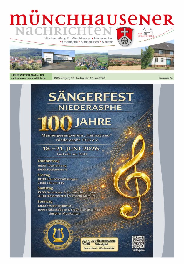 Münchhausener Nachrichten Titelblatt 24/2026