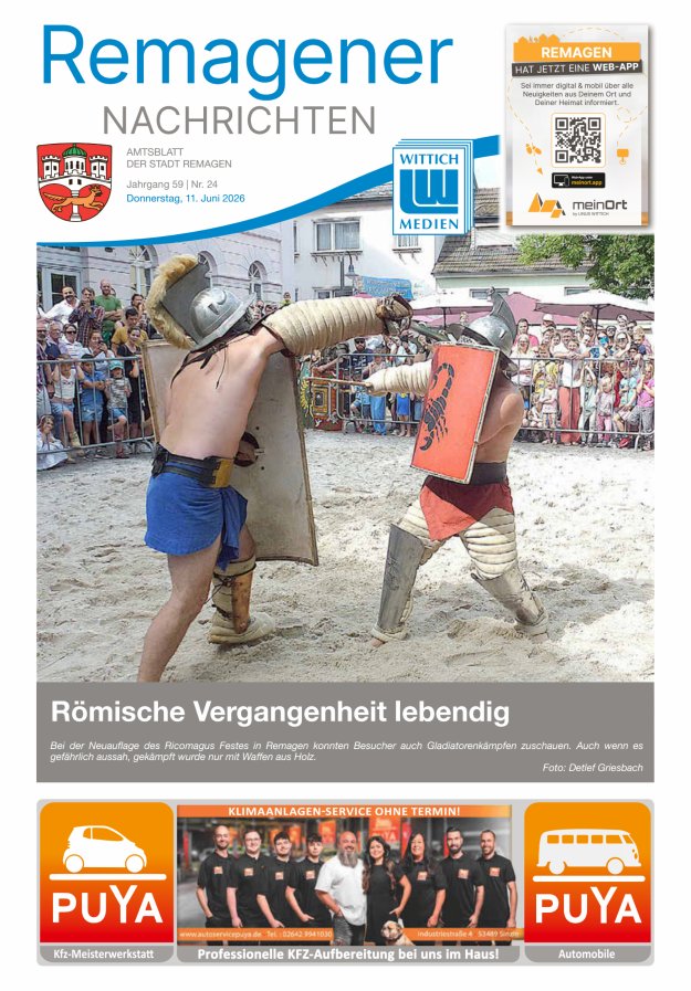 Remagener Nachrichten Titelblatt 24/2026