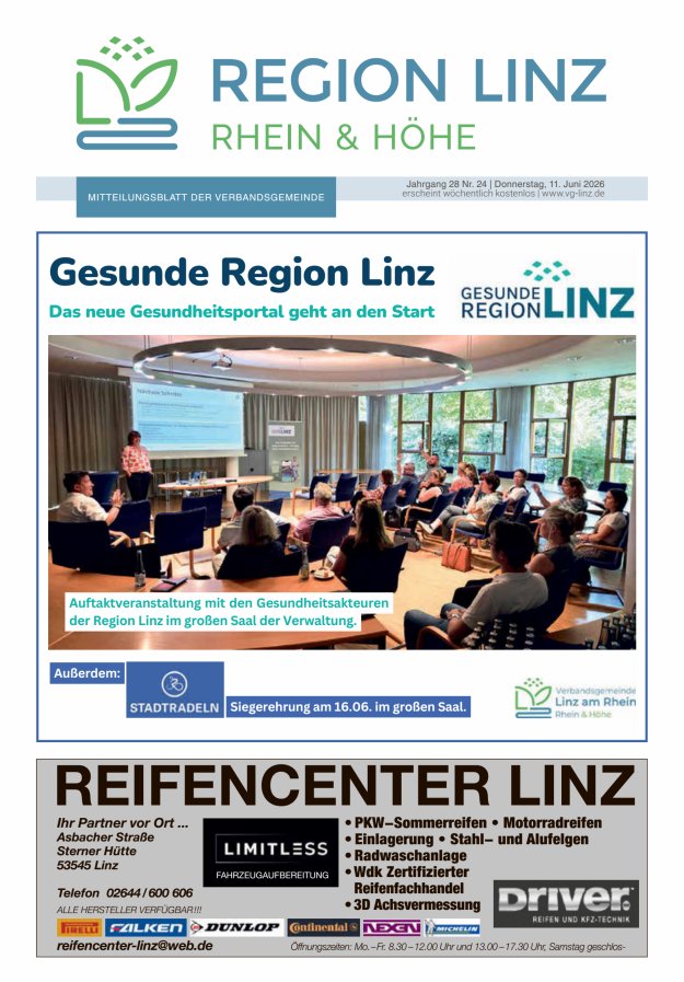 Unsere Verbandsgemeinde Linz am Rhein Titelblatt 24/2026