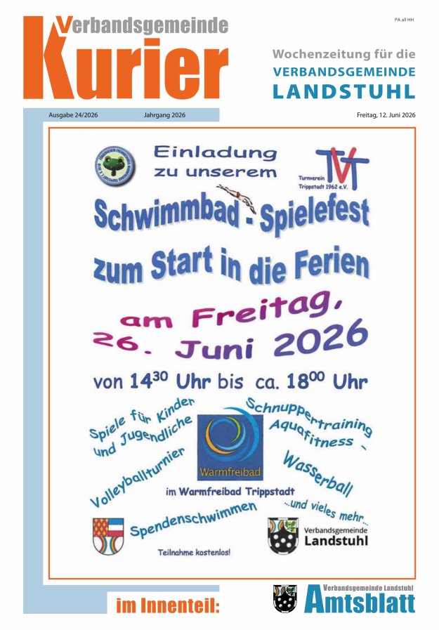 Verbandsgemeinde Kurier Landstuhl Titelblatt 24/2026