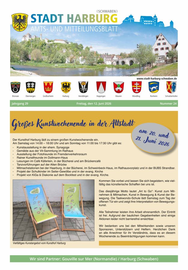 Amts- und Mitteilungsblatt der Stadt Harburg Titelblatt 24/2026