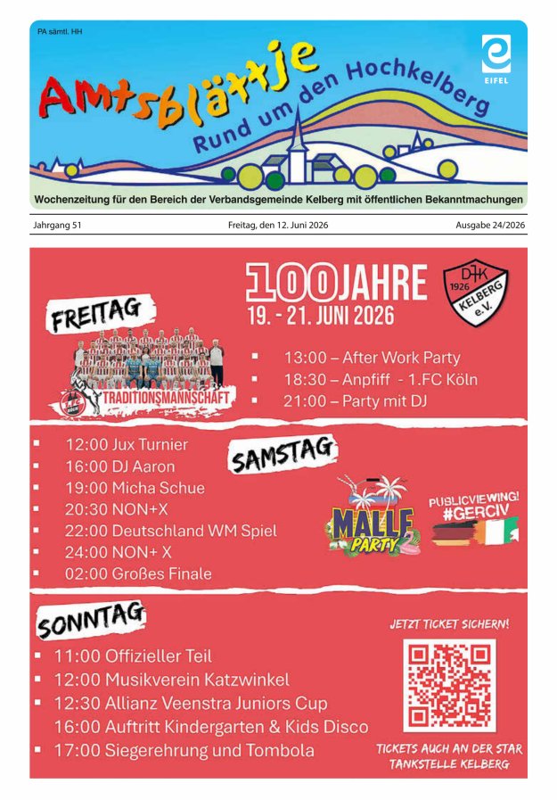 Amtsblättje - Rund um den Hochkelberg Titelblatt 24/2026