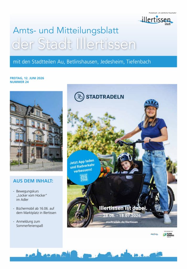 Amts- und Mitteilungsblatt Stadt Illertissen Titelblatt 24/2026