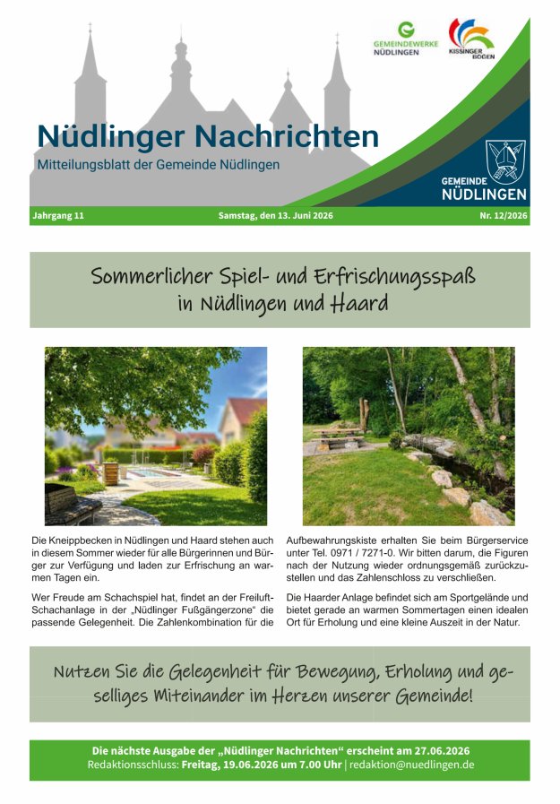 Nüdlinger Nachrichten Titelblatt 12/2026