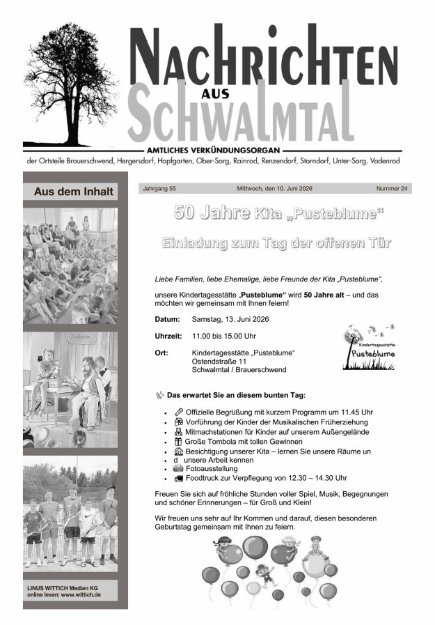 Nachrichten aus Schwalmtal Titelblatt 24/2026