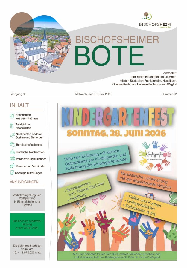 Bischofsheimer Bote Titelblatt 12/2026