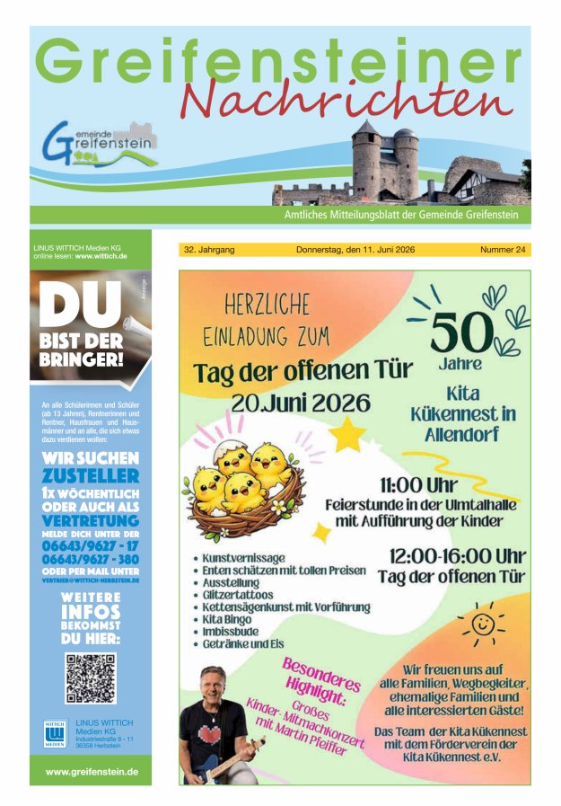 Mitteilungsblatt der Gemeinde Greifenstein Titelblatt 24/2026