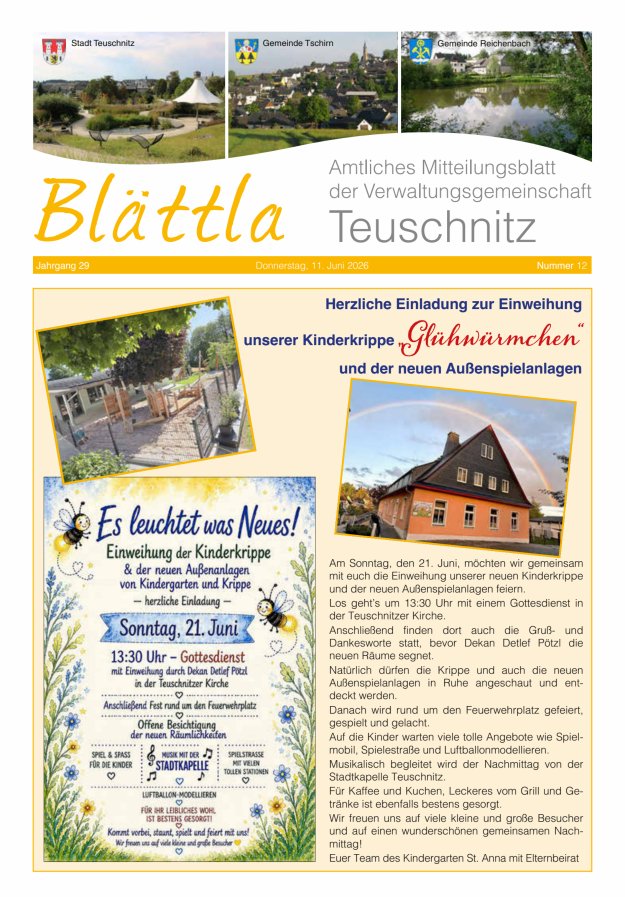 VG-Nachrichten Teuschnitz Titelblatt 12/2026