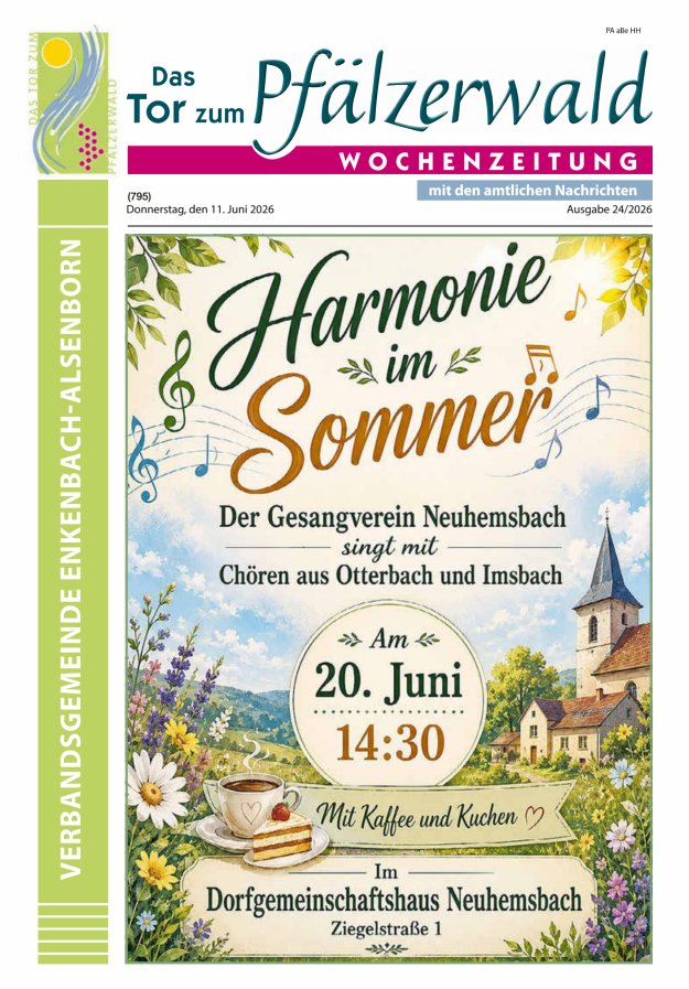 Das Tor zum Pfälzer Wald - VG Enkenbach-Alsenborn Titelblatt 24/2026