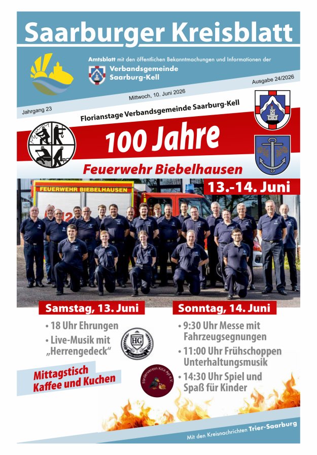 Saarburger Kreisblatt Titelblatt 24/2026