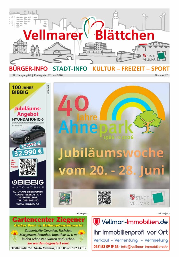 Vellmarer Blättchen Titelblatt 12/2026
