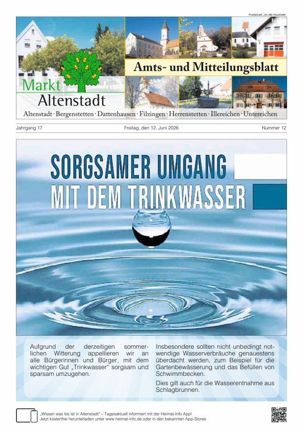 Amts- und Mitteilungsblatt des Marktes Altenstadt Titelblatt 12/2026