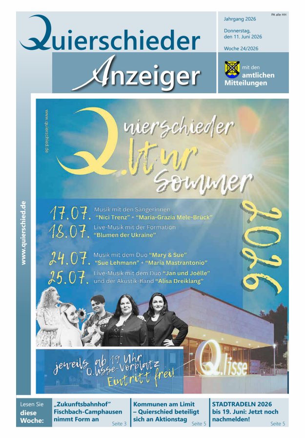 Quierschieder Anzeiger Titelblatt 24/2026