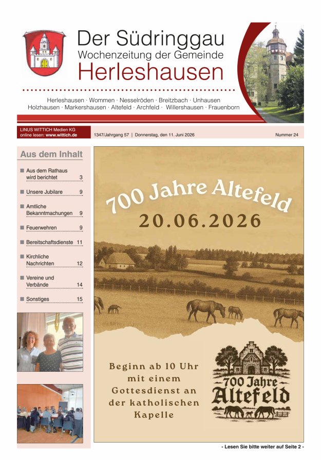 Der Südringgau Titelblatt 24/2026