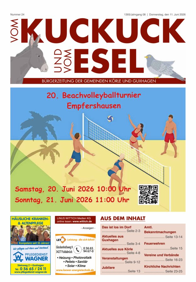 Vom Kuckuck und Esel (Guxhagen-Körle) Titelblatt 24/2026