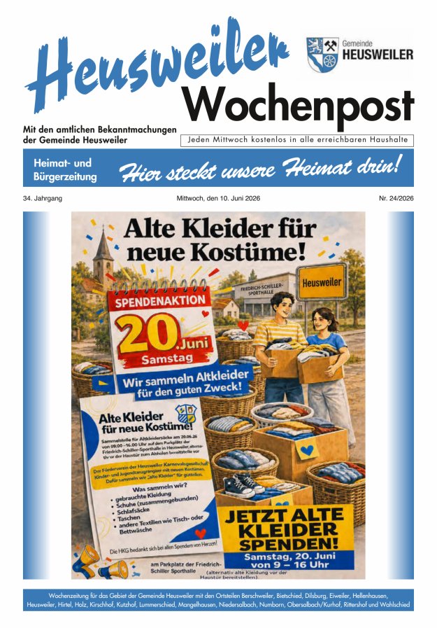 Heusweiler Wochenpost Titelblatt 24/2026