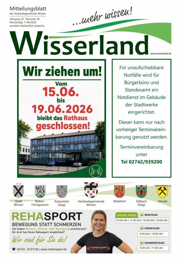 Mitteilungsblatt Wissen - Wisserland...mehr wissen! Titelblatt 24/2026