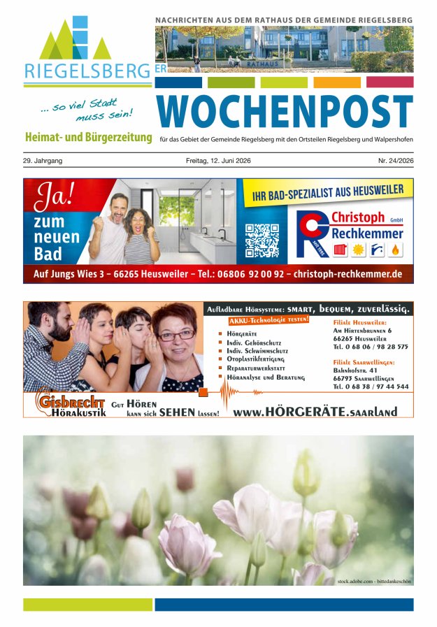 Riegelsberger Wochenpost Titelblatt 24/2026